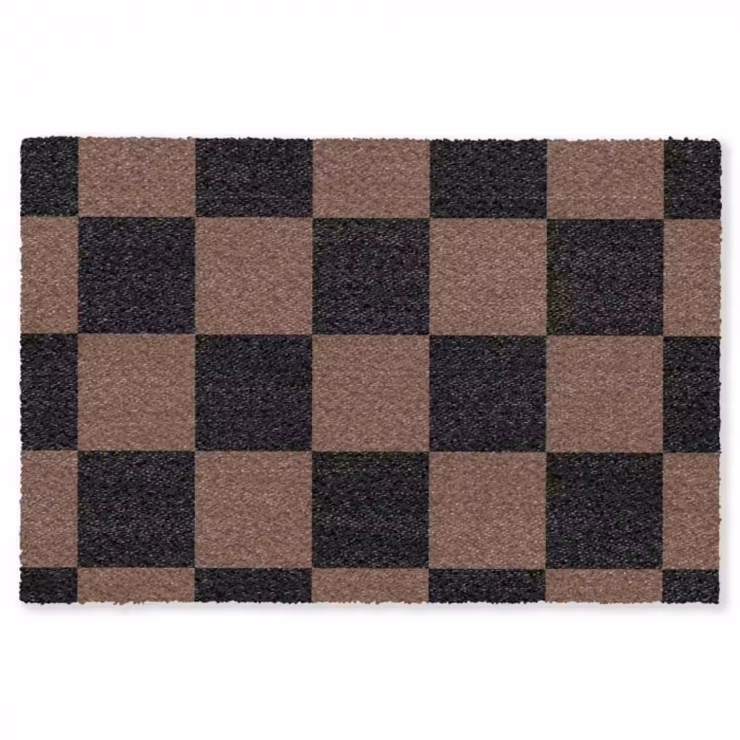 Fußmatte - Schachbrettmuster - Braun - Schwarz - Blöcke