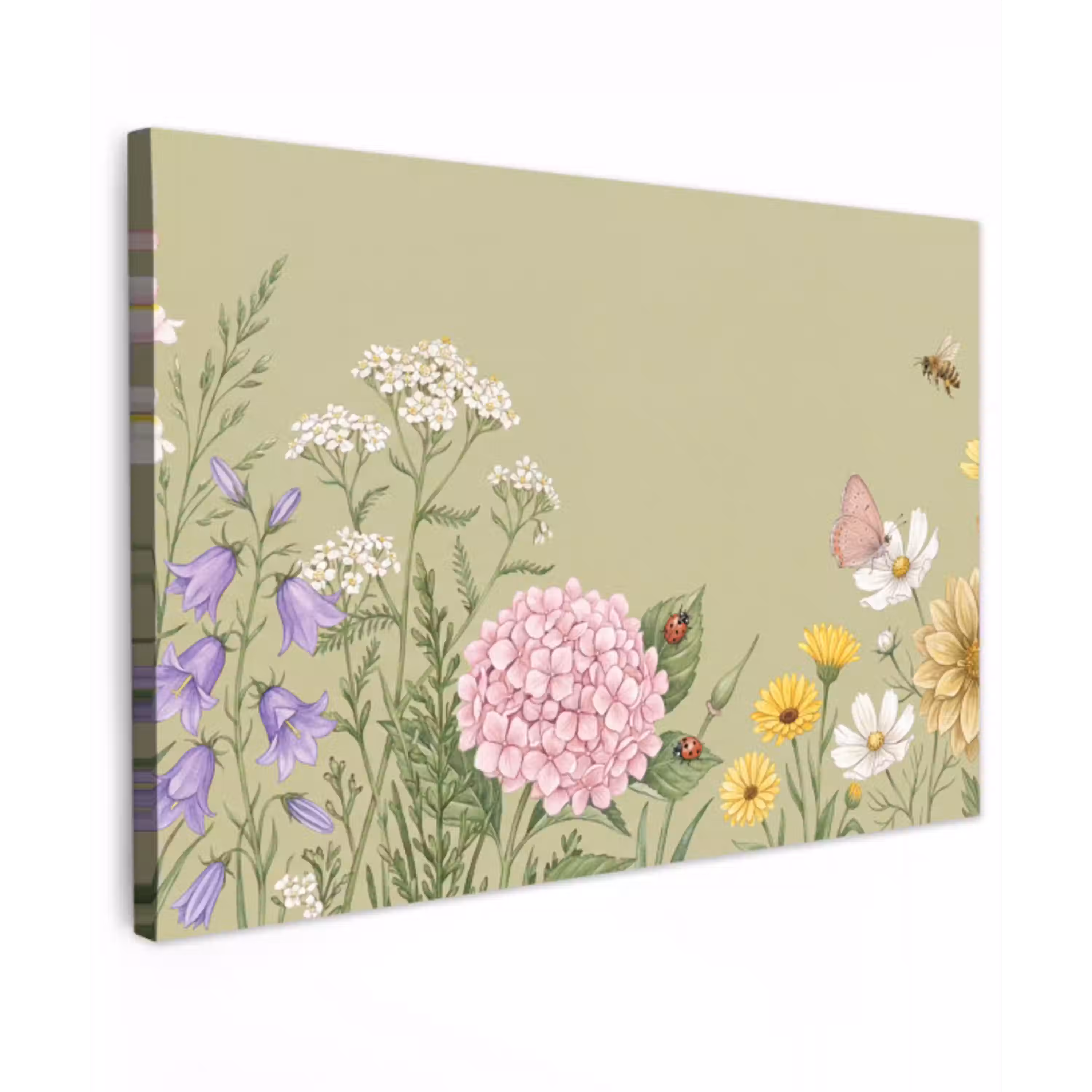 Botanisch - Bloemen - Kleurrijk canvas 2cm klein -z3d