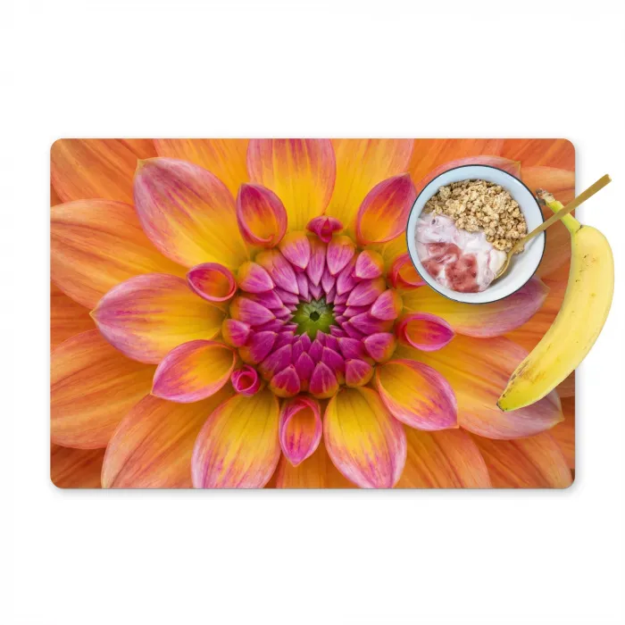 Dahlia - Bloem - Oranje Placemat vinyl groot -zzzproduct_Kitchenyeah-website