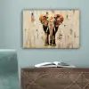 Olifant - Slurf - Mozaïek - Abstract canvas 2cm klein -sfeer4