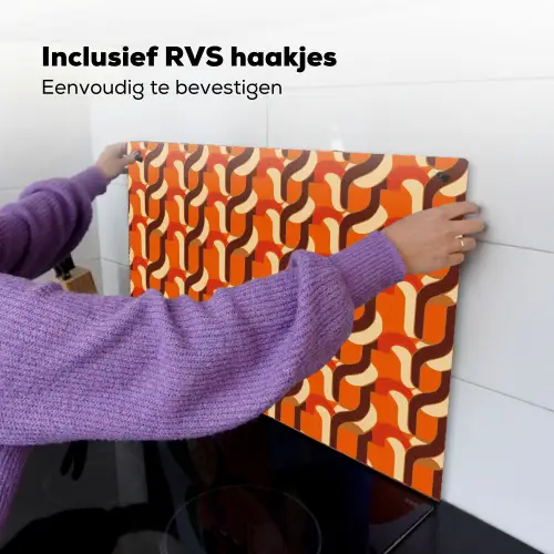 Retro - Modern - Kleurrijk Inductie beschemer met haakjes klein 777 -ky-ophangen-nl