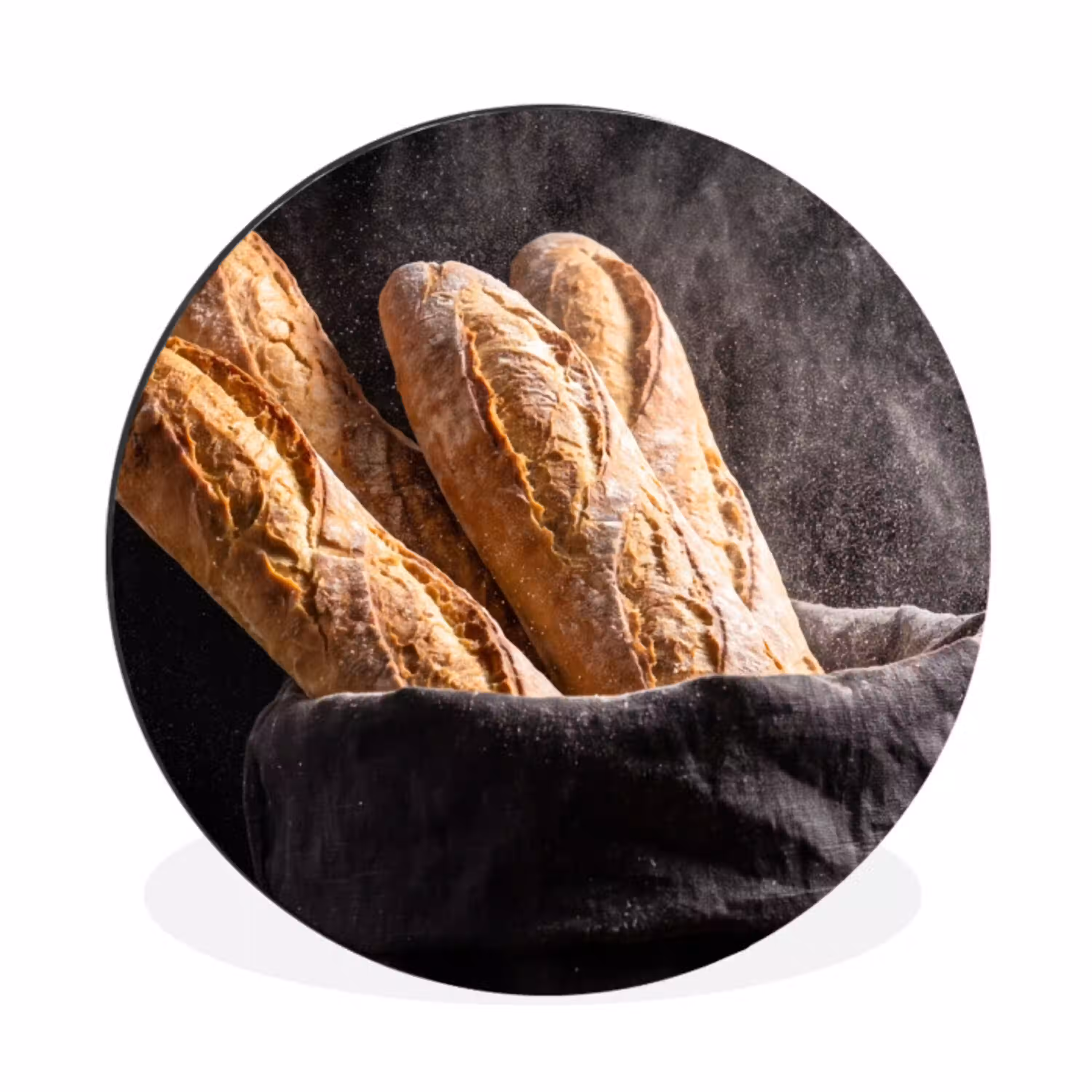 Brood - Zak - Eten Wandcirkel aluminium klein -3d