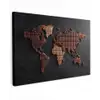 Wereldkaart - chocola - Smakelijke uitstraling Tuinposter op houten frame 2 cm dik klein -3d