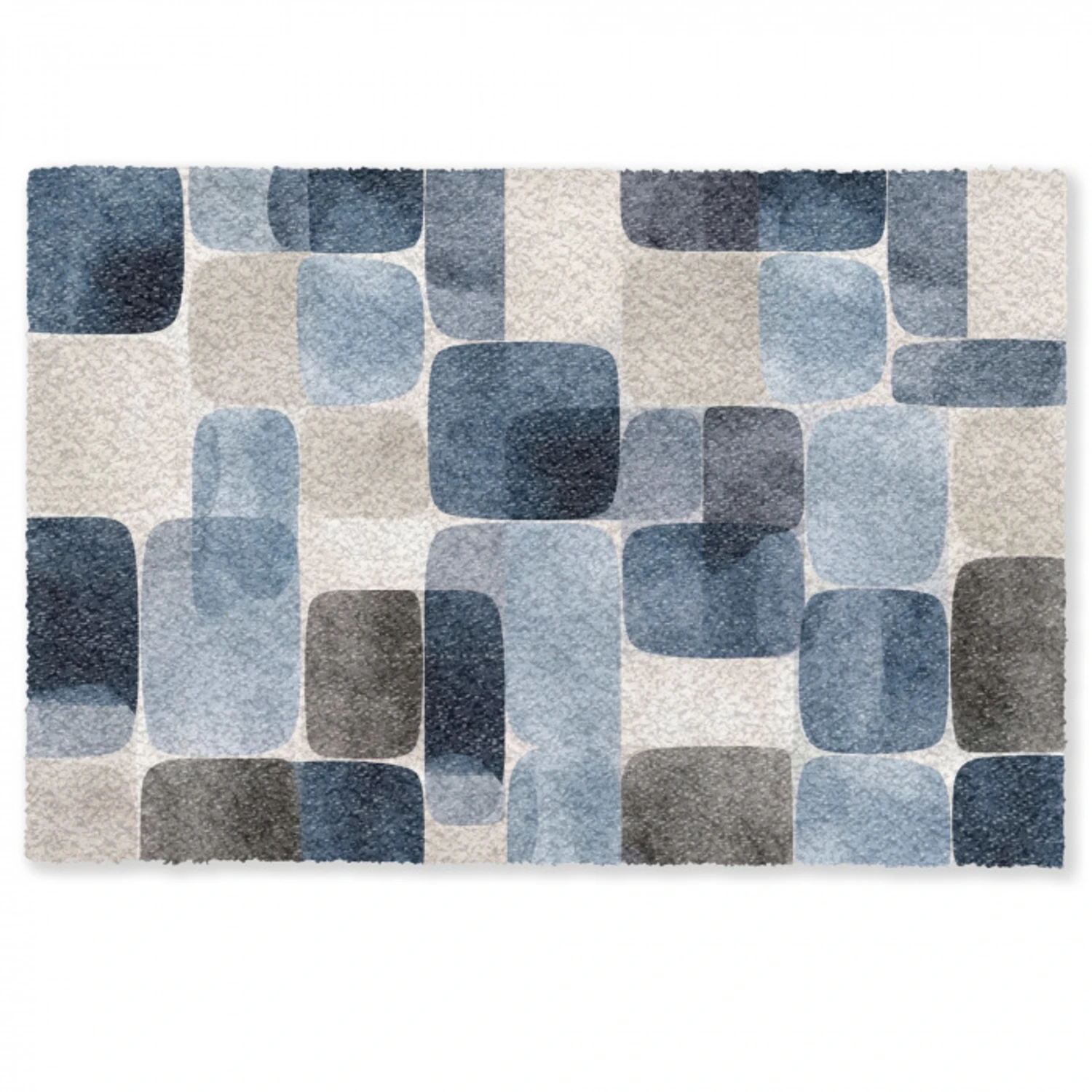 Patroon - Blauw - Vierkanten Deurmat klein -zkaufland3d
