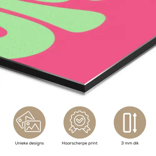 Grateful - Groen - Grafisch - Vloeiend aluminium wit klein -closeup_NL