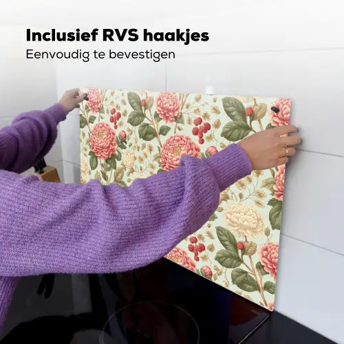 Klassiek - Botanisch - Veelkleurig Inductie beschemer met haakjes klein 777 -ky-ophangen-nl