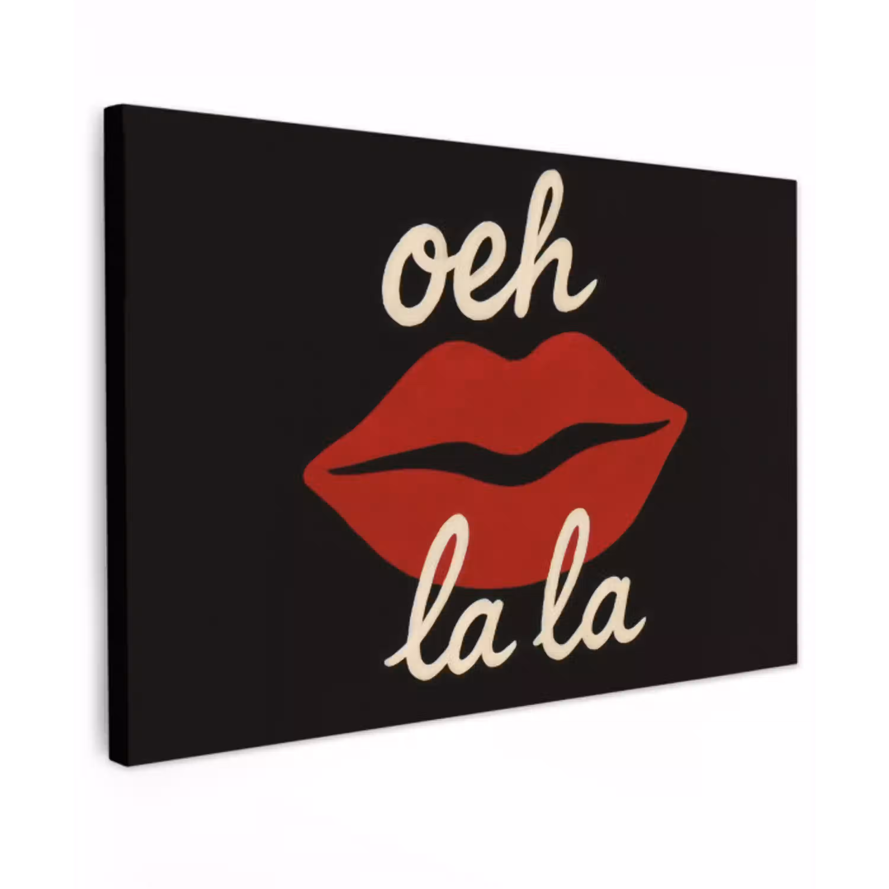 Lip - Rood - Quote canvas 2cm klein -z3d
