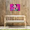 Vrouw - Portret - Abstract - Paars Tuinposter op houten frame 2 cm dik klein -sfeer4