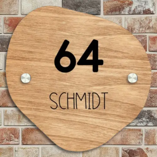 Licht hout - Modern Naambord Organisch middel -sfeer10