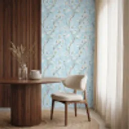Kersenbloesem - Textuur - Blauw Behang Vinyl klein 1060 -sfeer1