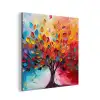 Boom - Levensboom - Kleurrijk - Abstract aluminium wit klein -3d