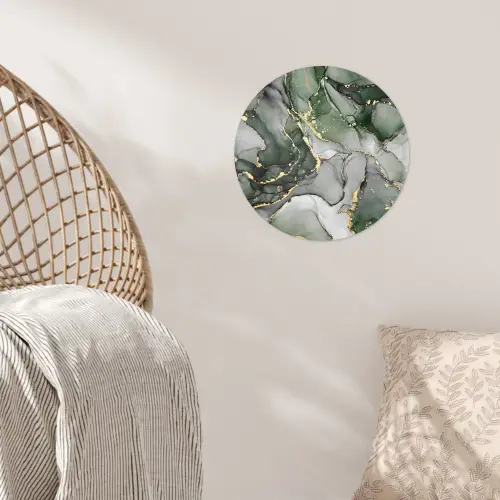 Luxe - Marmer - Groen Wandcirkel behangsticker klein -sfeer4
