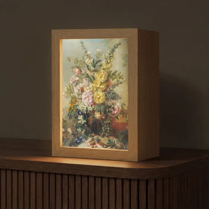 Grote vaas met bloemen - Josep Mirabent - Oude meesters Light Box met kabel (Tafellamp) klein -z3d_website