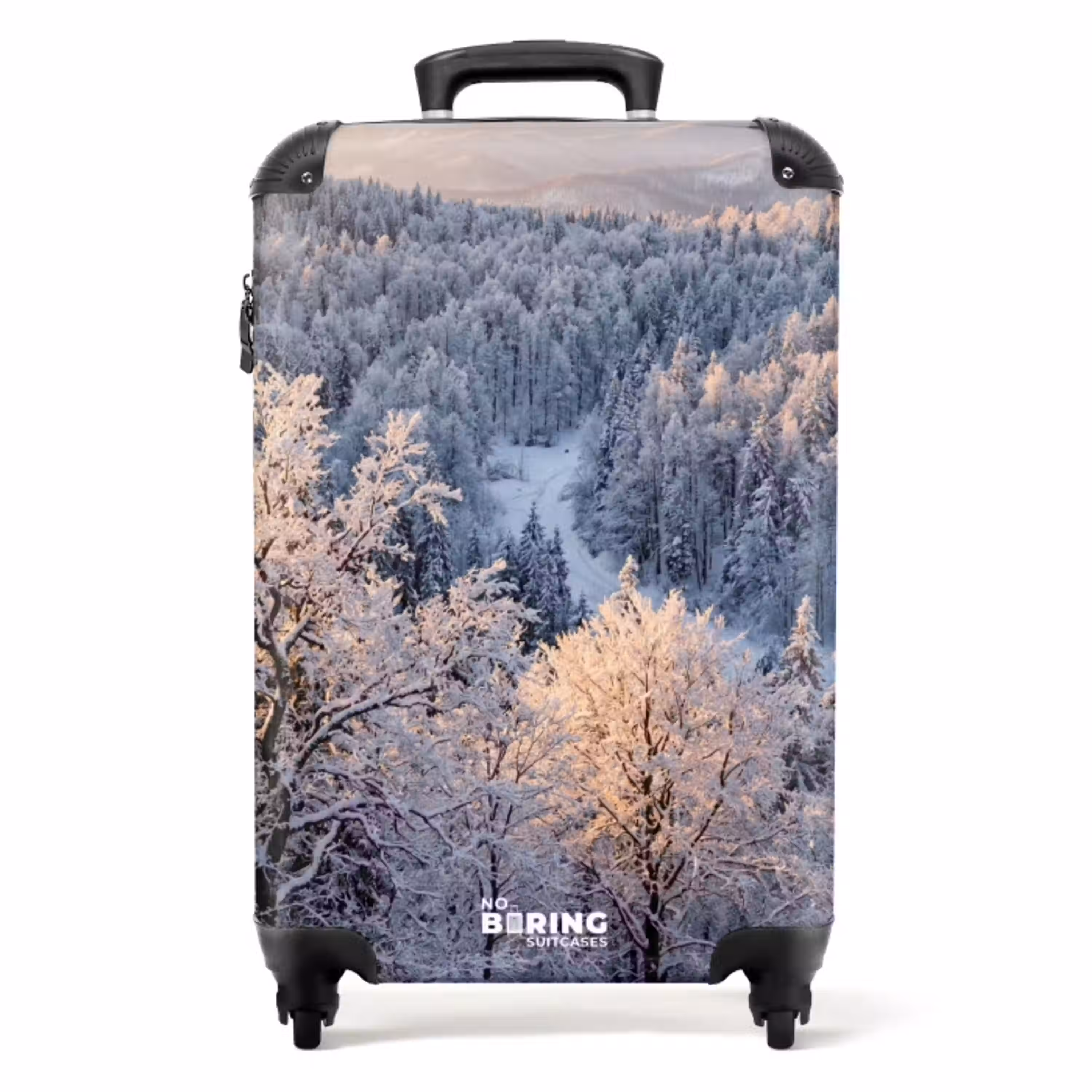 Bos - Bergen - Goud - Winter - Warm NBS - Handbagage koffer - Volwassenen Unisex middel -productfoto_recht