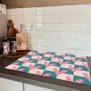 Vlakken - Hartjes - Patroon - Retro Inductie beschermer vinyl 3mm klein 276 -sfeer3