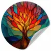 Sierglas - Boom - Rood - Vlakken Wandcirkel behangsticker klein -3d