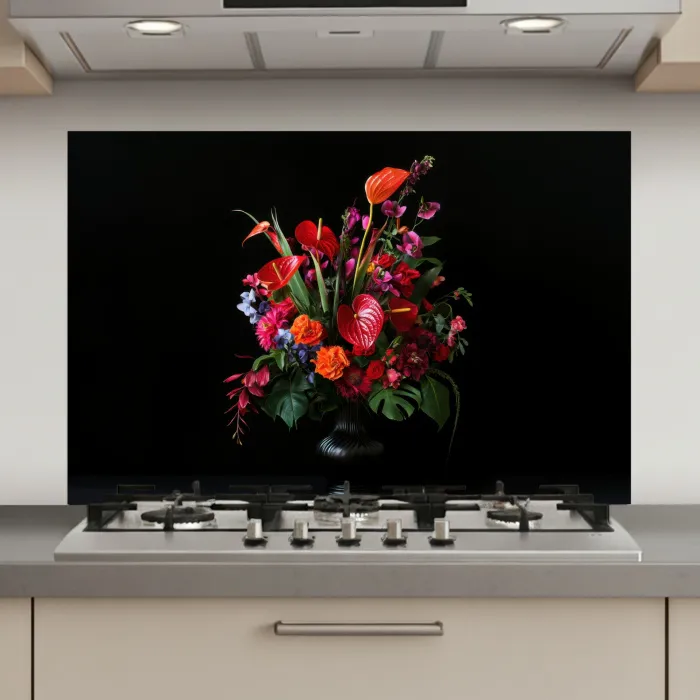 Bloemen - Boeket - Sierlijk keuken achterwand spatscherm klein -3d_website