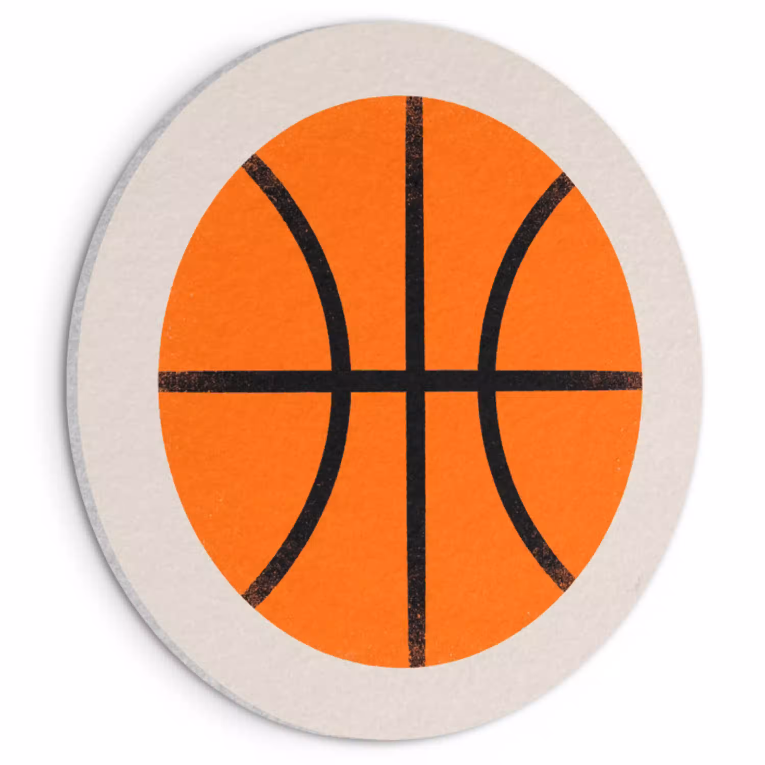 Basketbal - Bal - Sport - Illustratie - Oranje Akoestische PET Vilt - Rond klein -3d