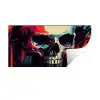Schedel - Abstract - Rood - Blauw - Graffiti Muursticker klein -3d