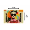 Meisje - Zonnebril - Kat - Retro Placemat vinyl groot -specs