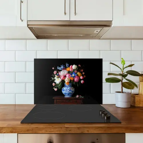 Rozen - Bloemen - Vaas - Boeket keuken achterwand spatscherm klein -sfeer2