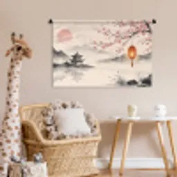 Zon - Japans - Traditioneel Wandkleed katoen middel -wsfeer5_kind