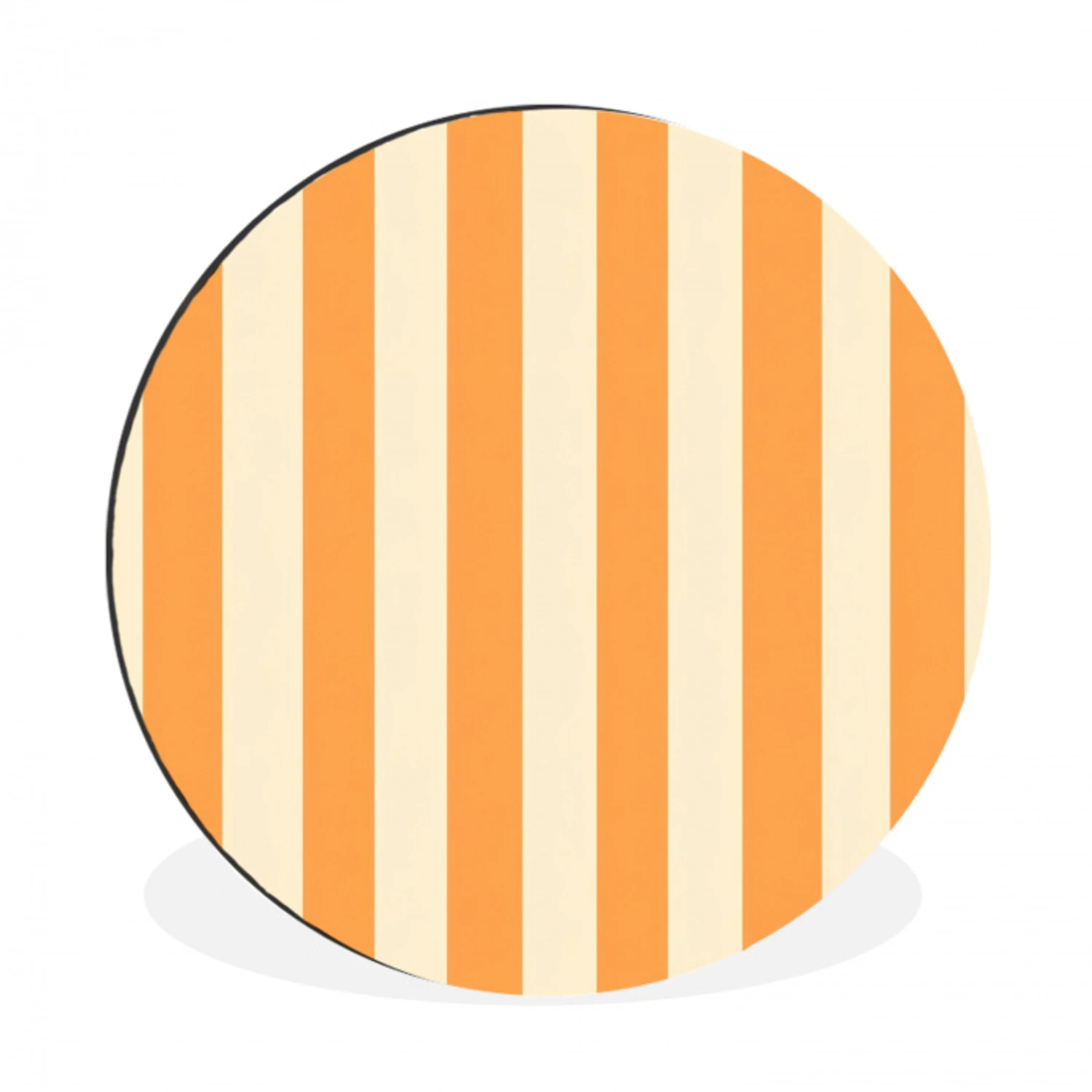 Strepen - Patroon - Oranje Wandcirkel aluminium klein 190 -3d
