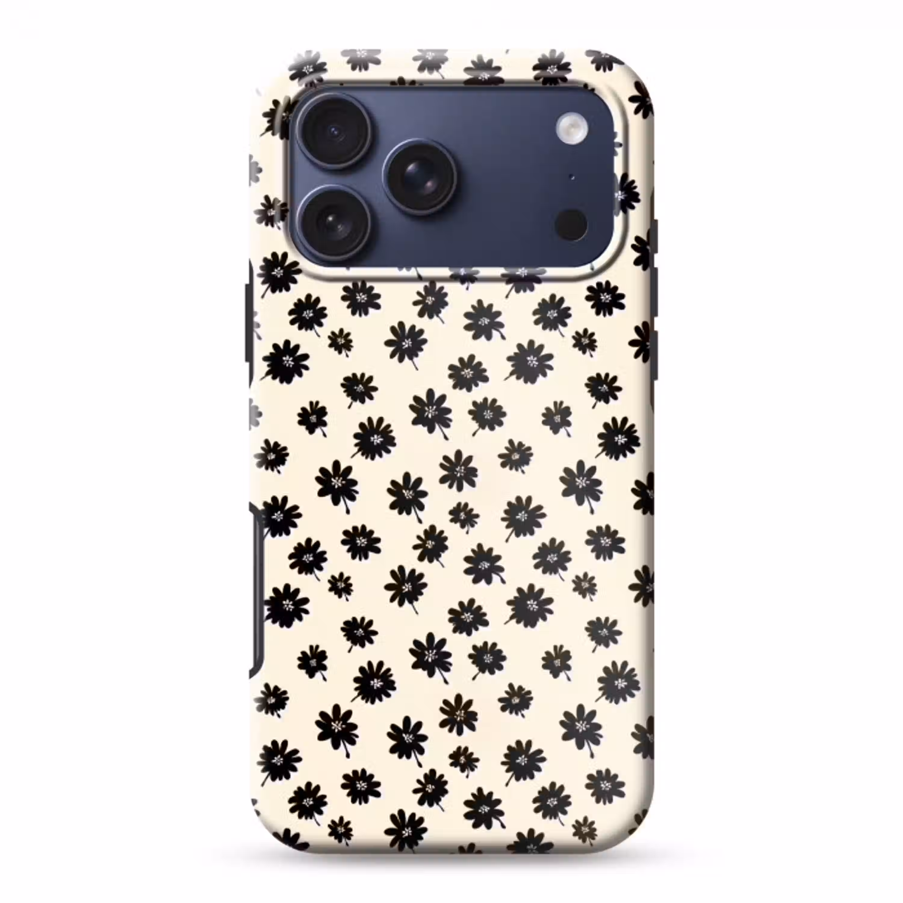 Madeliefjes - Grafisch - Zwart - Beige Toughcase MagSafe Apple iPhone 17 Pro Max klein 1019 -3d