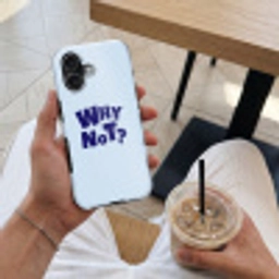 Why not - Blauw - Licht blauw - Quote Toughcase MagSafe Apple iPhone 17 klein -Sfeer1M