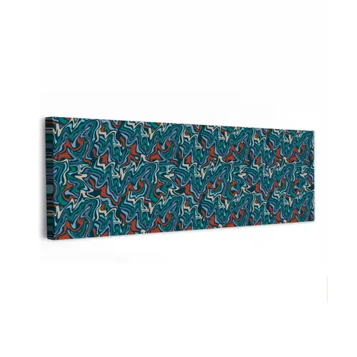 Golven - Retro - Blauw - Patroon canvas 2cm klein 828 -z3d