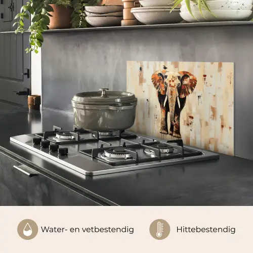 Olifant - Slurf - Mozaïek - Abstract keuken achterwand spatscherm klein -usp_NL