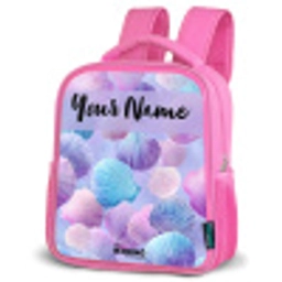 Schelpen - Paars - Blauw - Patroon Kinderrugzak - Roze middel -schuin