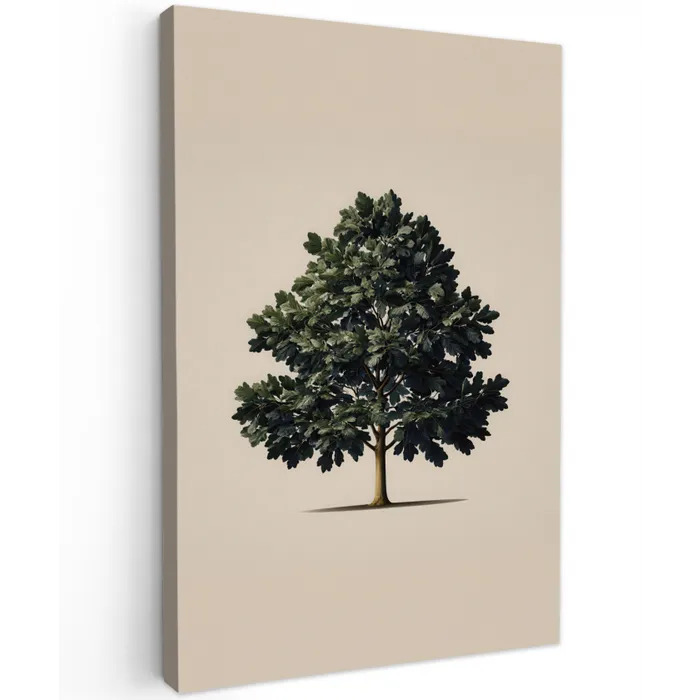 Eikenboom - Schaduw - Egaal Tuinposter op houten frame 2 cm dik klein -3d