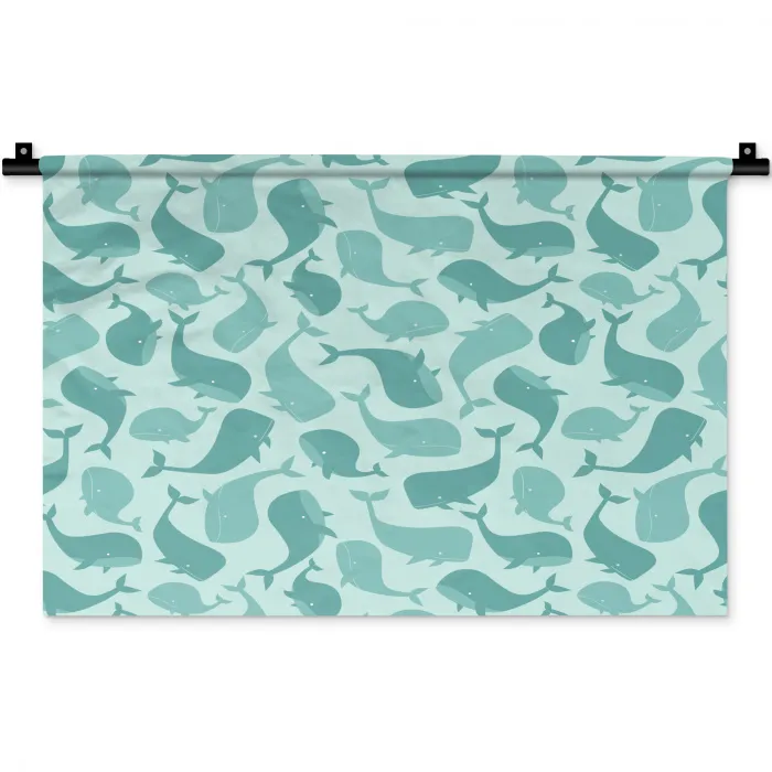 Zee - Dieren - Blauwe vinvis Wandkleed katoen klein 269 -zz3d