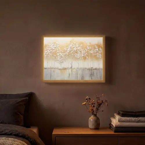 Bomen - Kunst - Acryl - Natuur Light Box met batterij (Wandlamp) middel -sfeer4