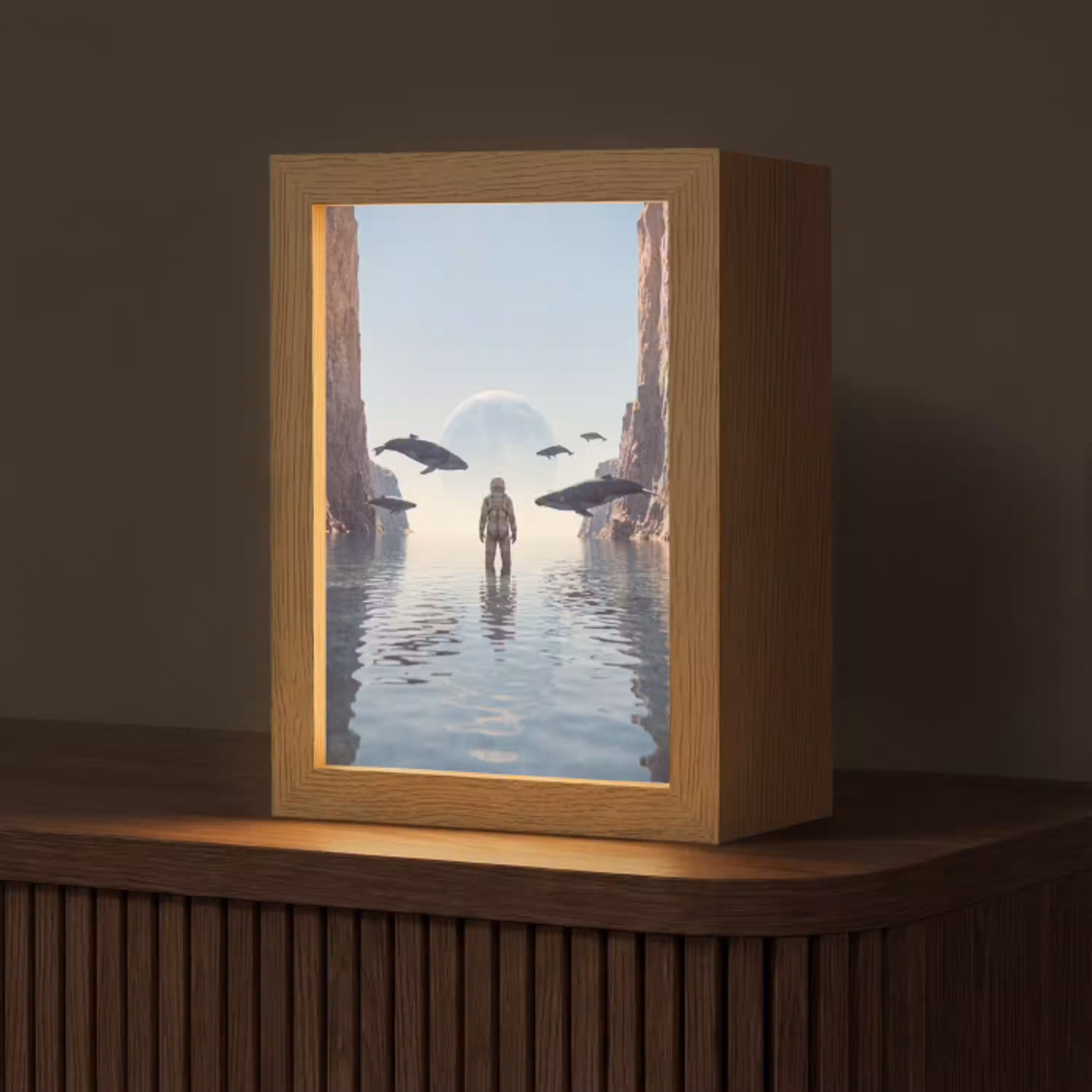 Ruimtevaarder - Walvis - Fantasie Light Box met kabel (Tafellamp) klein -z3d_website