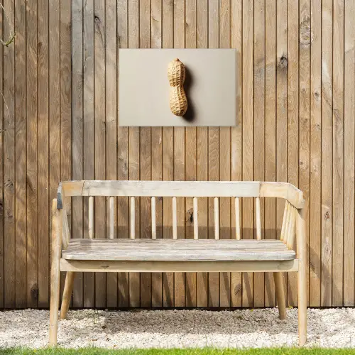 Pinda - Ruw - Beige Tuinposter op houten frame 2 cm dik klein -sfeer4