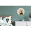 Boeken - Stapel - Bloemen - Kleurrijk Wandcirkel aluminium klein -slaapkamer
