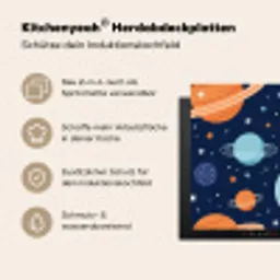 Ruimte - Planeten - Kleurrijk Inductie beschemer met haakjes klein -ky-usp-de