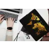 Wereldkaart - Goud - Druipen - Zwart laptophoes neopreen klein -bureau