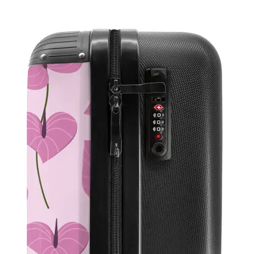 Summer memories - Roze anthurium patroon NBS - Handbagage koffer - Kinderen Unisex middel -slot