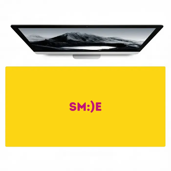 Smile - Roze - Geel Muismat XXL klein -zzz3d
