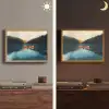 Bossen - Meer - Kano - Oranje Light Box met batterij (Wandlamp) middel -sfeer3