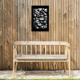Koffiebonen - Zwart - Vintage Tuinposter op houten frame 2 cm dik klein -sfeer4