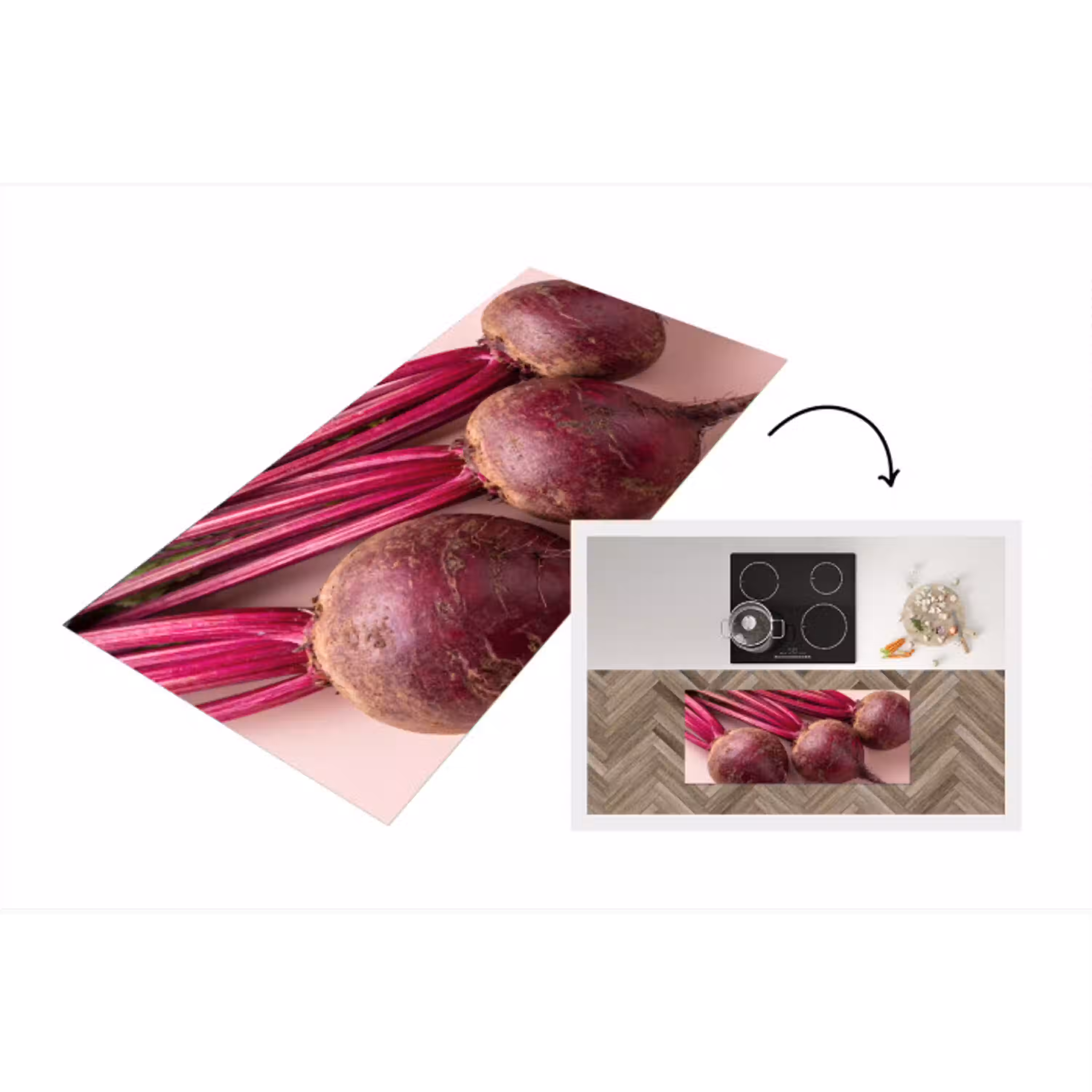 Groente - Rood - Vers Keukenloper - keukenmat middel -3d