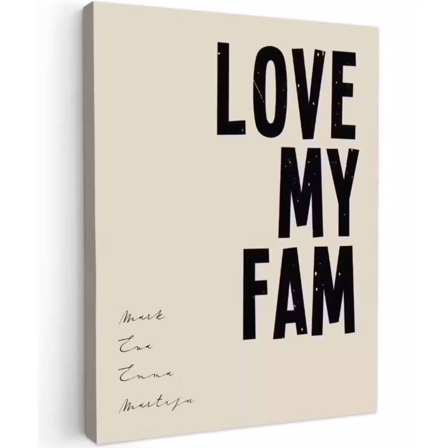 Gepersonaliseerd canvas schilderij - Love My Fam