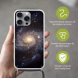 Kosmos - Sterrenstelsel - Donker Hoesje iPhone 16 Pro Max met koord klein -sfeer2_DE