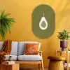Avocado - Minimalistisch - Illustratie - Groen Wandcirkel Ovaal Glas middel -sfeer4