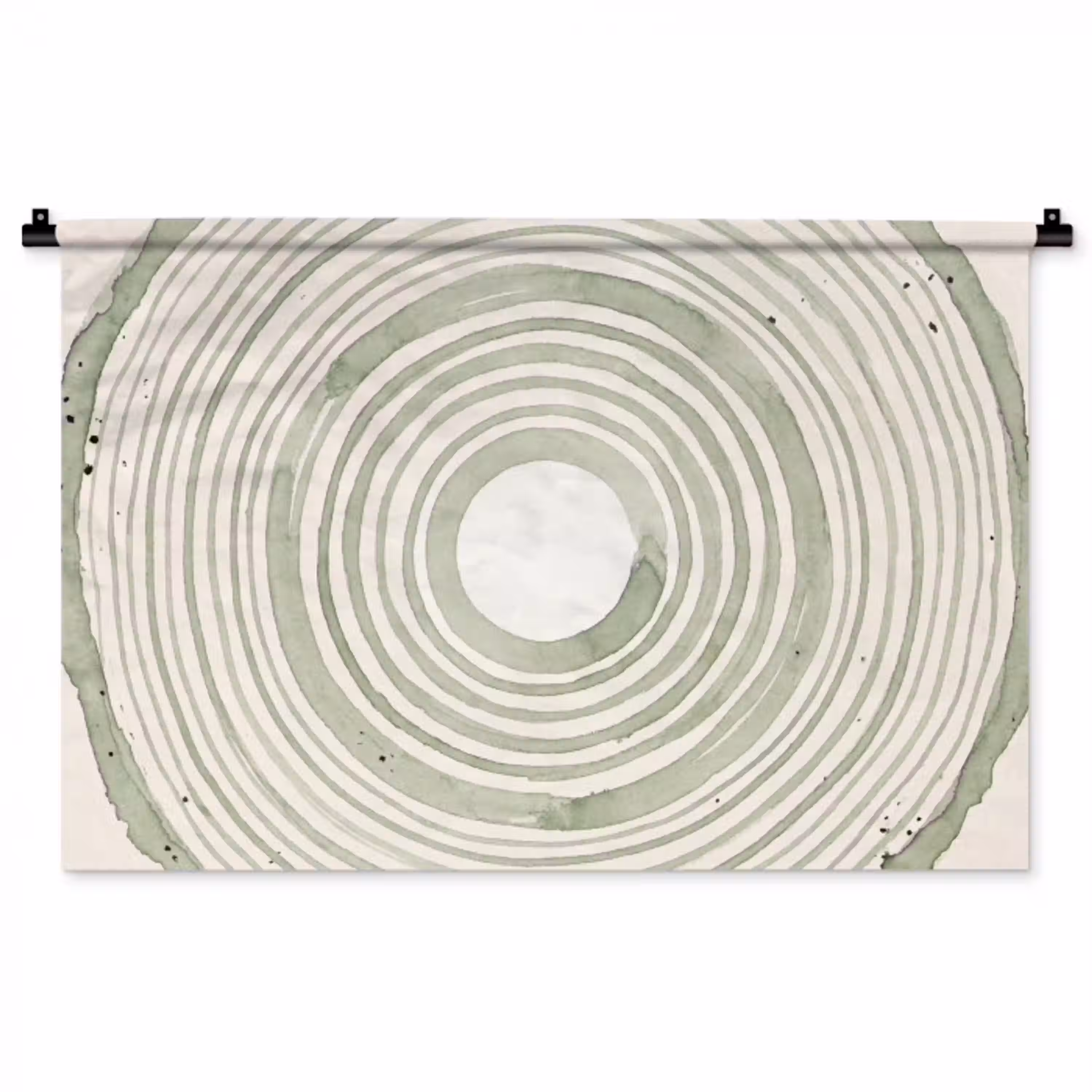 Abstractie - Cirkels - Waterverf - Groen - Modern Wandkleed katoen middel -zz3d