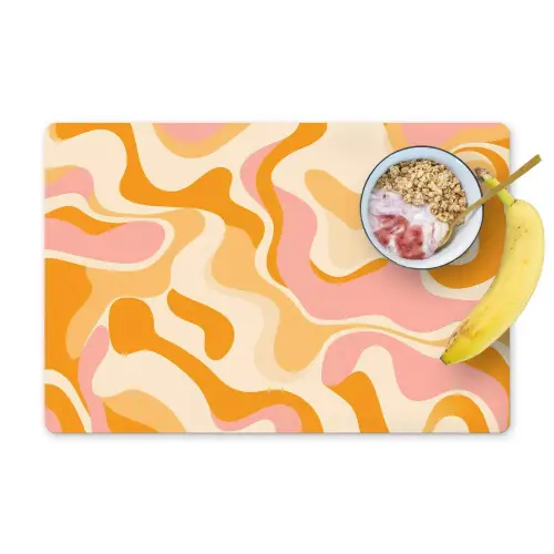 Abstract - Golvend - Oranje Placemat vinyl groot -zzzproduct_Kitchenyeah-website